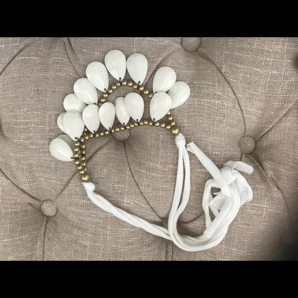 Ivory and gold beaded necklace